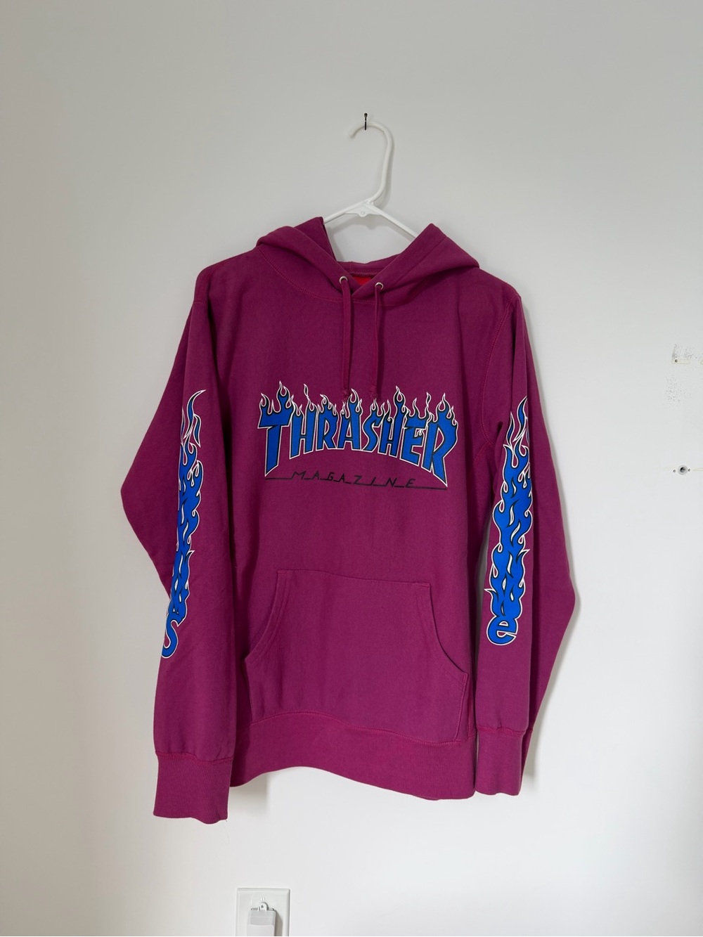 Supreme Thrasher Hoodie Flames Purple/Blue Size Medium